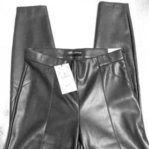 Zara Faux Leather Mid-Rise Legging